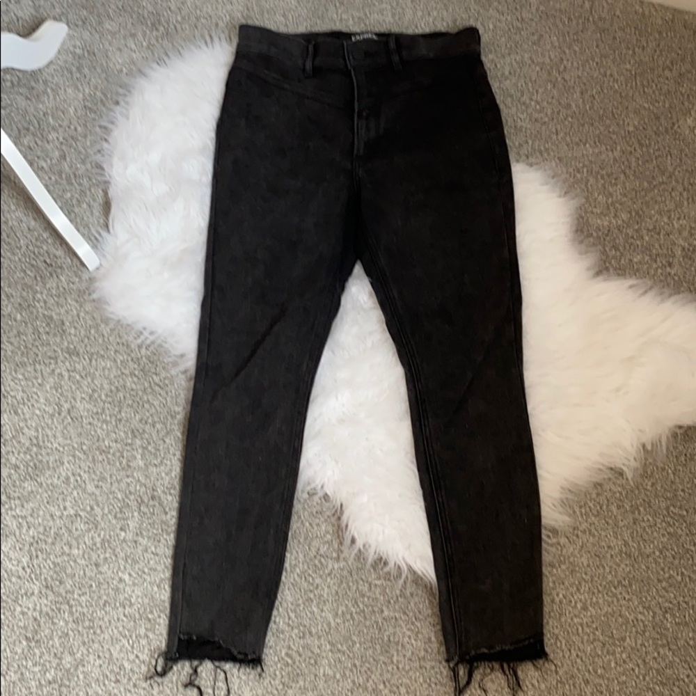 Express Black Distressed Ankle Denim Leggings 6S